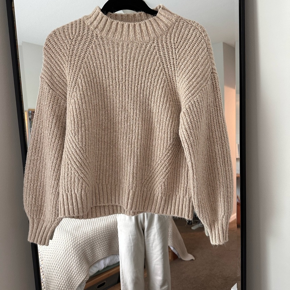 Old Navy Tan Cowl Neck Sweater